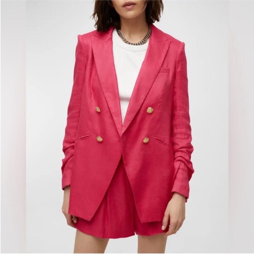 Veronica Beard Hirsh Linen Dickey Jacket Fuchsia Size 2